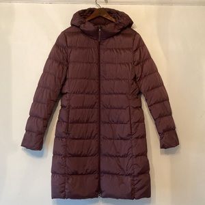 Dusky purple Uniqlo women long down coat